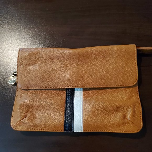 LAGGO Pebbe Orange Grain Leather Wristlet Clutch Bag. - Picture 7 of 8
